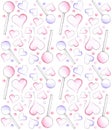 Pattern with hearts and candies