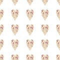 Pattern with hearts and flowers. cute swirly hearts seamless background