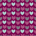 Pattern with hearts and stars on a burgundy background. For valentines day, birthday and holidays, gifts.