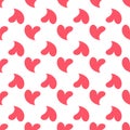 Pattern hearts different angle. Pink handdrawn hearts Royalty Free Stock Photo