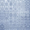 Pattern of hexagonal tiles, each featuring a unique snowflake Royalty Free Stock Photo