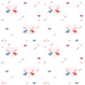 Pattern for a holiday of love with a pair of birds and hearts