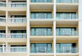 Pattern of hotel room balconies Royalty Free Stock Photo