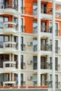 Pattern of hotel room balconies Royalty Free Stock Photo