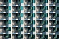 Pattern of hotel room balconies in modern building. Art Royalty Free Stock Photo