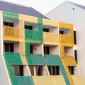 Pattern of hotel room balconies in modern building Royalty Free Stock Photo