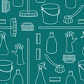 Pattern of household cleaning objects