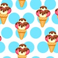 Pattern Ice Cream vector illustration eps 10. Background of texture strawberry and vanilla Ice Cream dessert.