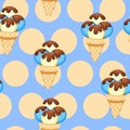 Pattern Ice Cream vector illustration eps 10. Background of texture vanilla Ice Cream dessert.