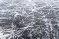 Pattern of the ice skating rink with scratches Royalty Free Stock Photo