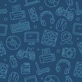 Pattern of the icons of computer equipment Royalty Free Stock Photo