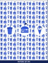 Pattern with 3 icons. Drink and Burger