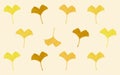 Pattern illustration of autumn leaves Ginkgo biloba