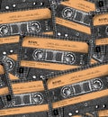 Pattern illustration sketch compact tape cassettes.