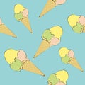 Pattern with the Image of Ice Cream