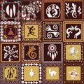 Pattern with imitation of elements of rock art