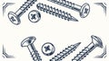 Pattern of Industrial Screws and Fasteners Vector, vector design Generative AI Royalty Free Stock Photo