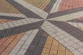 Pattern of inlaid colored paving slabs Royalty Free Stock Photo