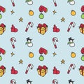 Seamless Pattern Christmas, hand drawn and easy to use, made using a flat design styleP Royalty Free Stock Photo
