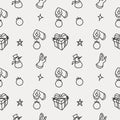 Seamless Pattern Christmas, hand drawn and easy to use, made using a flat design styleP Royalty Free Stock Photo