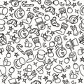 Seamless Pattern Christmas, hand drawn and easy to use, made using a flat design styleP Royalty Free Stock Photo