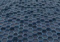 A pattern of interlocking blue hexagons Royalty Free Stock Photo