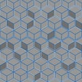Blue outlines define each cube against a gray background, with altern Royalty Free Stock Photo