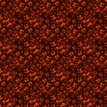 Pattern of interwoven iridescent red stars and sparkling constellations on a bright copper background