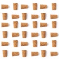 Pattern of isolated corks on white background. Symbol for wine wallpaper Royalty Free Stock Photo