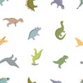 Pattern of Jurassic ancient dinosaurs, prehistoric dino animals background for kids. Collection of dragons for children