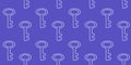 Pattern of keys on a blue background for design and decoration purposes Royalty Free Stock Photo