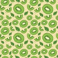 Flat pattern kiwi green print