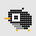 Pattern of kiwi birds dots. Vector illustration of pixel art Royalty Free Stock Photo