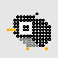 Pattern of kiwi birds dots. Vector illustration of pixel art