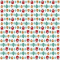 Pattern ladybug, Pattern seamless, Beetles on leaves Royalty Free Stock Photo