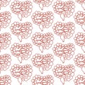 A pattern of large and small intestines in a linear style. A repeating pattern with lines of the colon and small intestine. Health Royalty Free Stock Photo