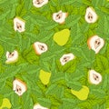 Pattern of leaves and pear