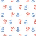 Pattern with lgbt. Seamless hand-drawn pattern with gender icons.