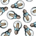 Pattern with light bulb Royalty Free Stock Photo