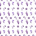 pattern lilac flowers on a white background