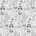 Pattern With Line Hand Drawn Doodle Lovely Background. Doodle Funny. Royalty Free Stock Photo