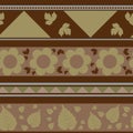 Pattern of linear patterns in brown tones, cartoon illustration, vector