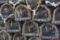 Pattern of lobster pots on habor side Royalty Free Stock Photo