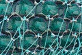 Pattern of lobster pots on habor side Royalty Free Stock Photo