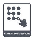 pattern lock gesture icon in trendy design style. pattern lock gesture icon isolated on white background. pattern lock gesture