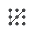 Pattern lock icon flat and simple set design