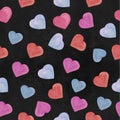 Pattern love heart pink black paper Wallpaper textile print design creativity art design kids women`s Valentine`s day scrapbooking