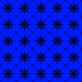 Pattern of luminous dark repetitive snowflakes on a blue background