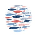 Pattern made of decorative fish Royalty Free Stock Photo