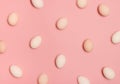 Pattern made of eggs on pastel pink background. Minimal food concept